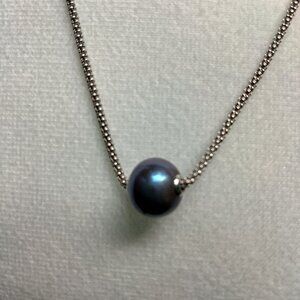 Effy Sterling silver Grey/Blue Cultured Pearl Necklace